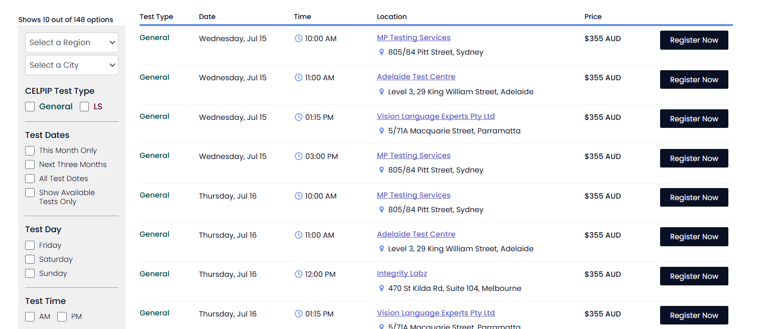 Pick your CELPIP test date and time online