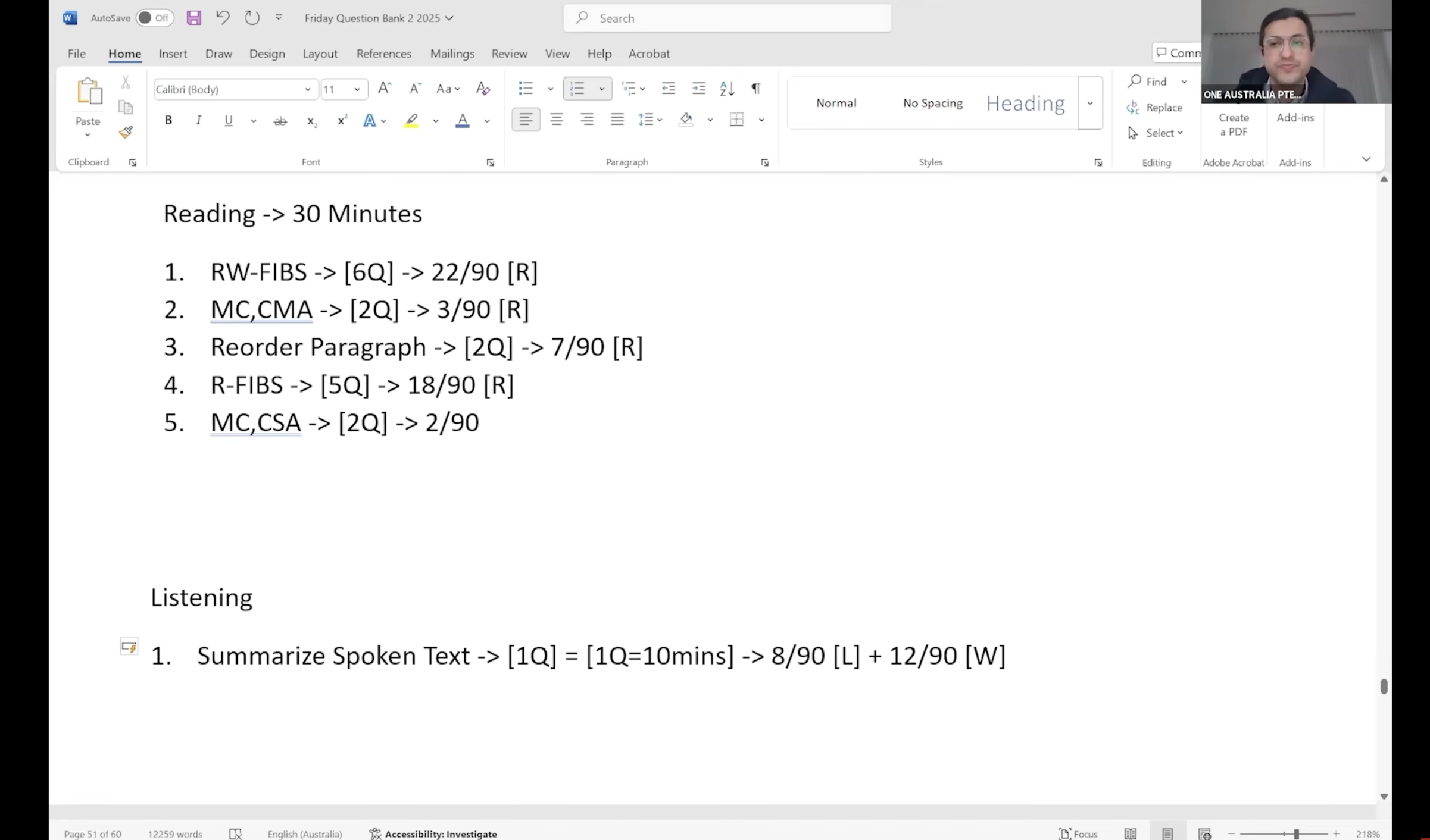 Live PTE Zoom class — Reading & Listening strategy walkthrough