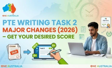 PTE Writing Task 2 major changes 2026 guide with student preparing for high score exam success