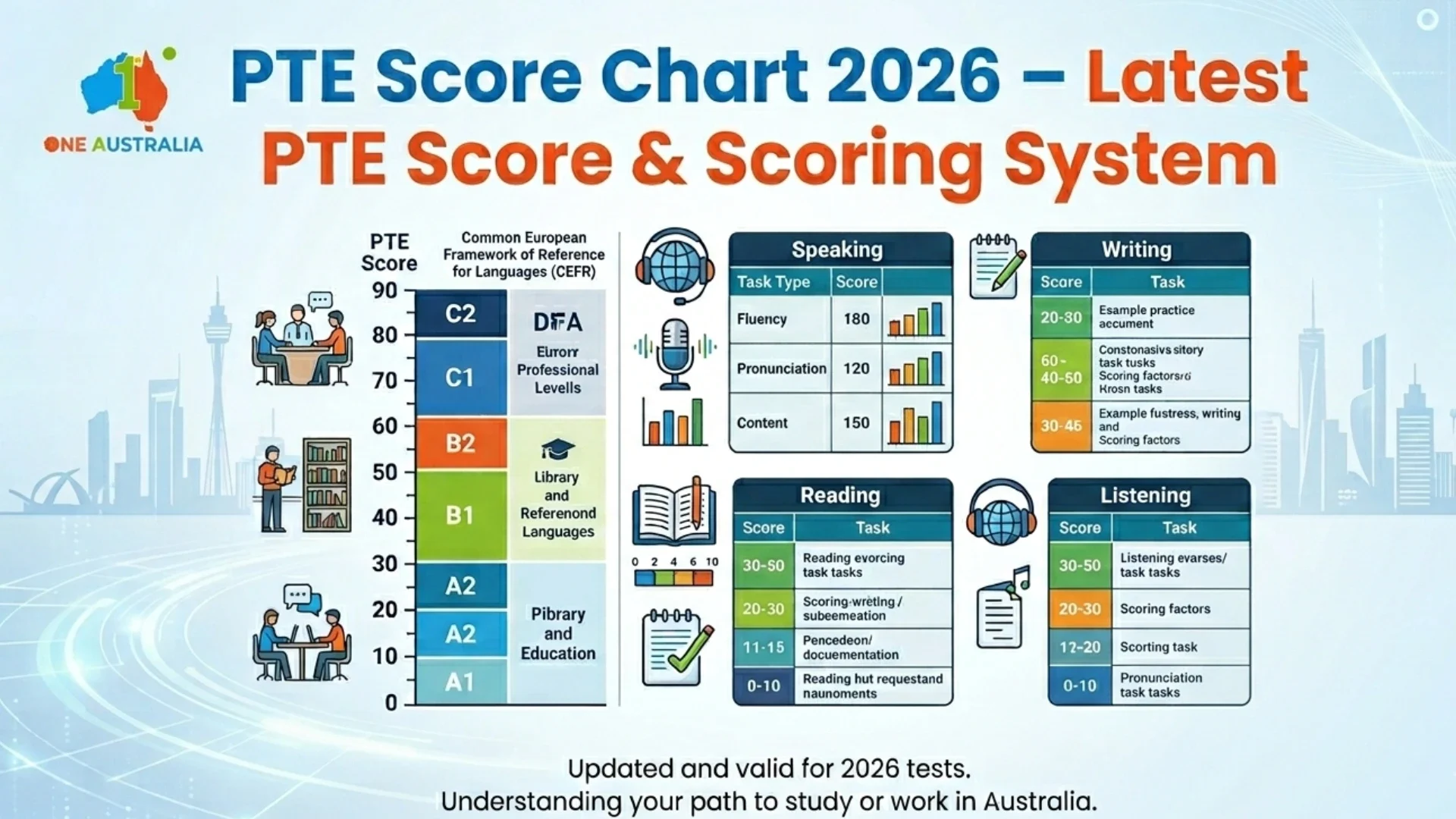 pte score chart