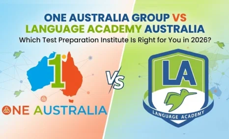 One Australia Group vs Language Academy Australia 2026 comparison for PTE IELTS NAATI coaching